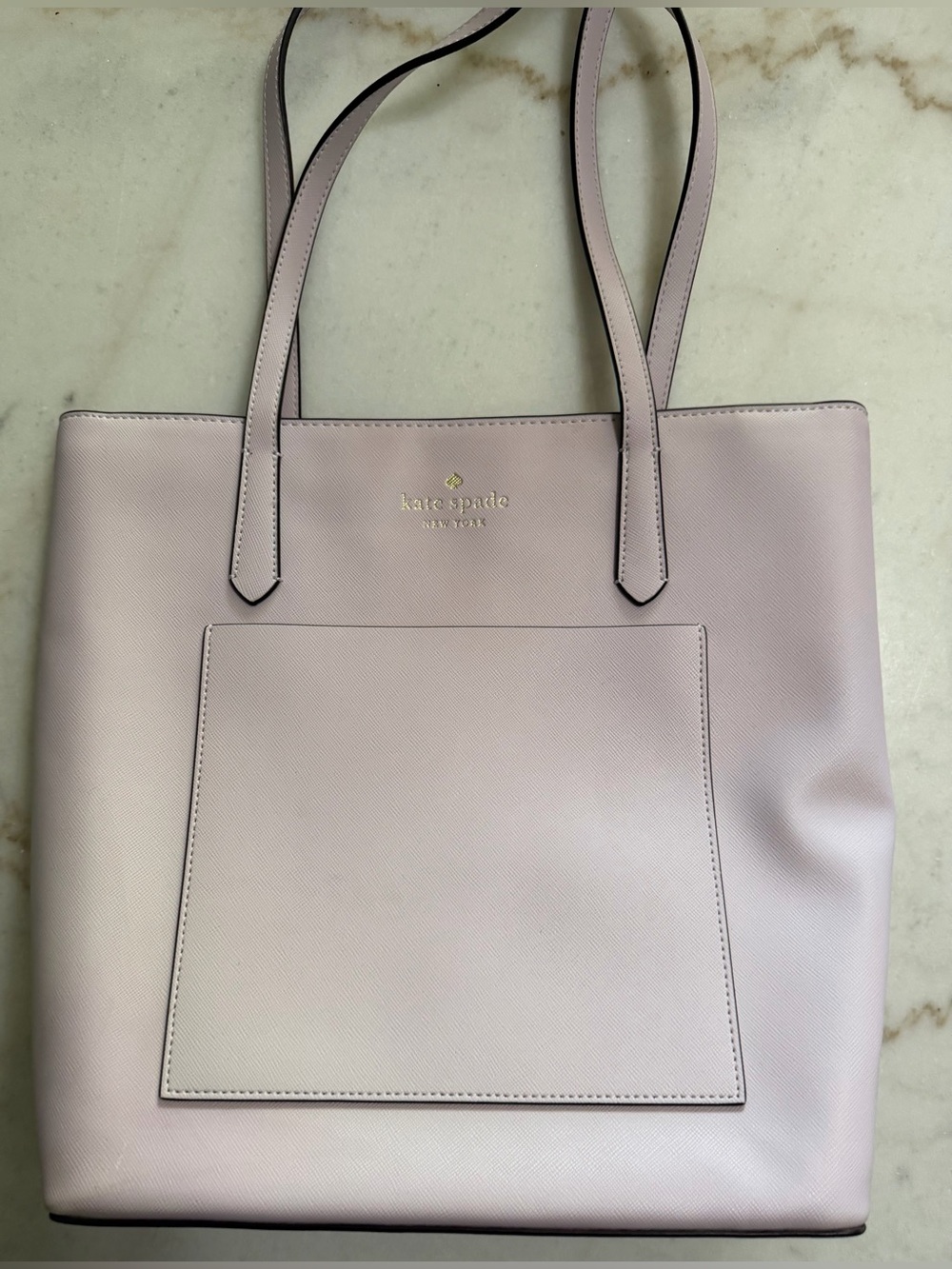 Kate Spade Daily Tote Bag Light Pink Saffiano Leather Large Front Slip Pocket